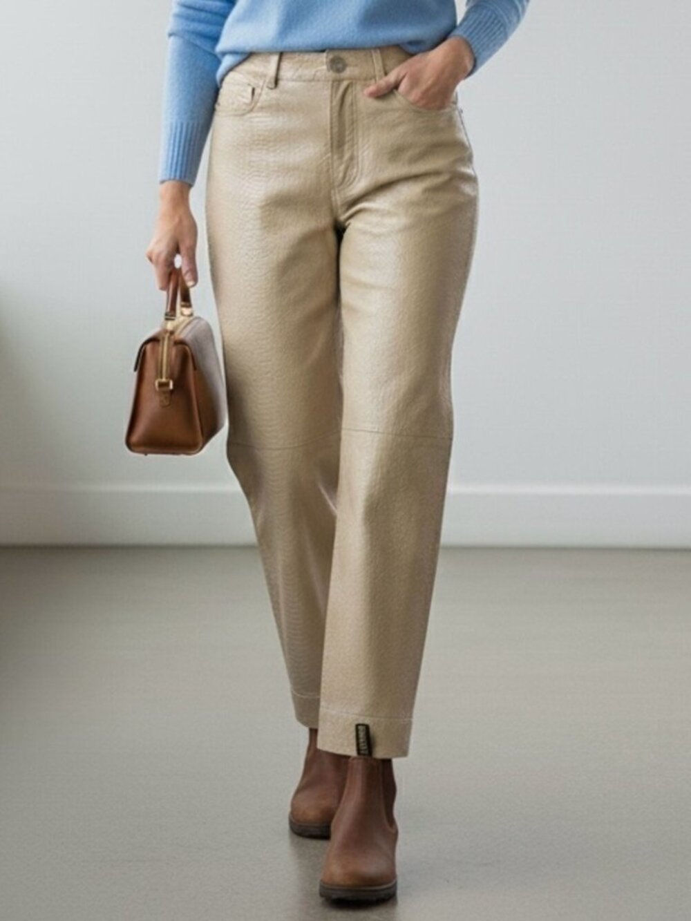 Vintage Gianfranco Ferre Straight Leg Snakeskin Leather Pants - 30" 🇮🇹